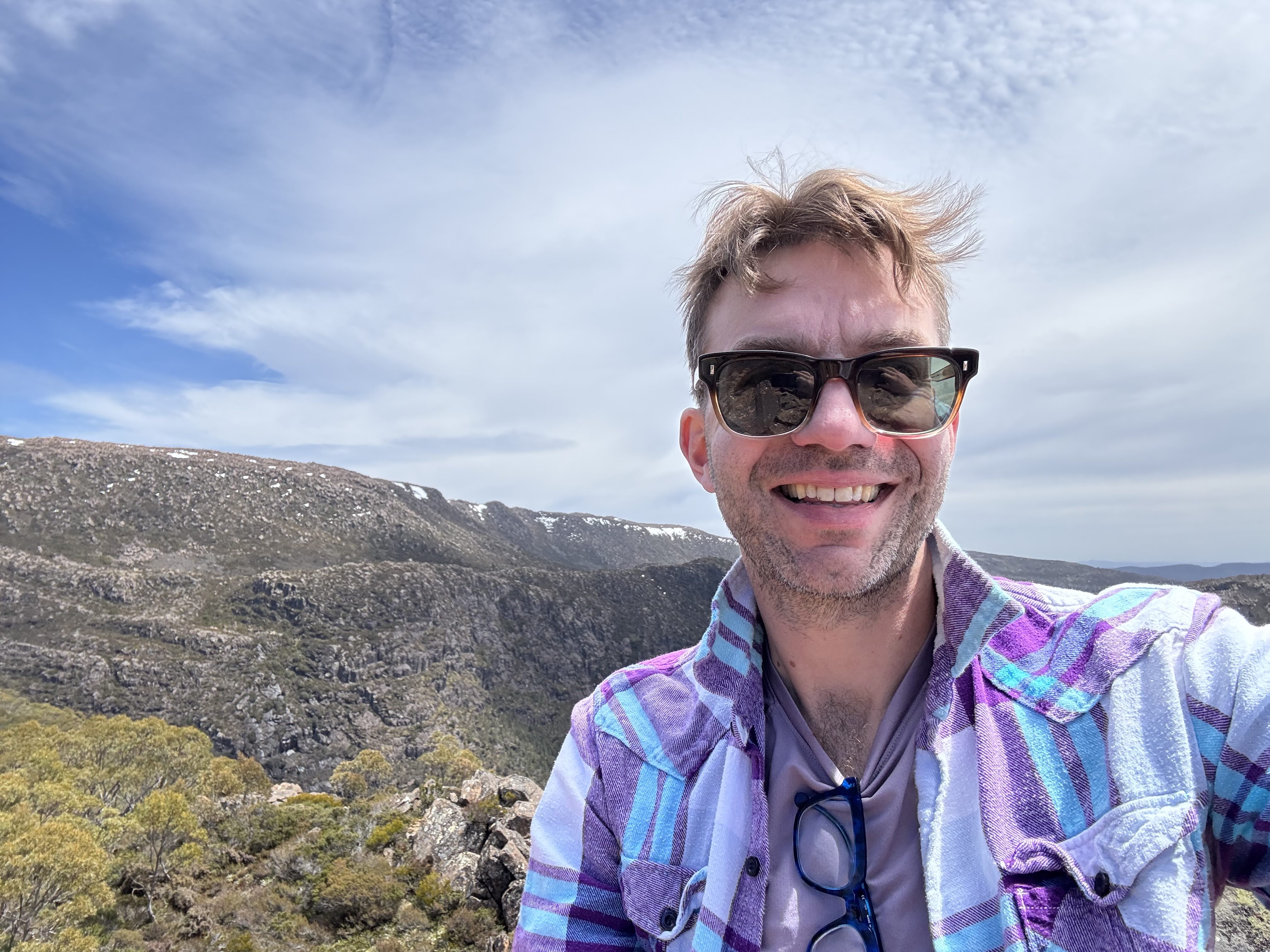 Me at the top of kunanyi (Mount Wellington), Tasmania